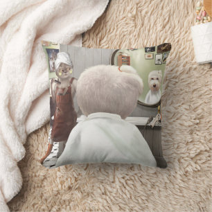 Whimsical Pet Barber Shop Kussen