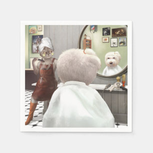 Whimsical Pet Barber Shop Servet