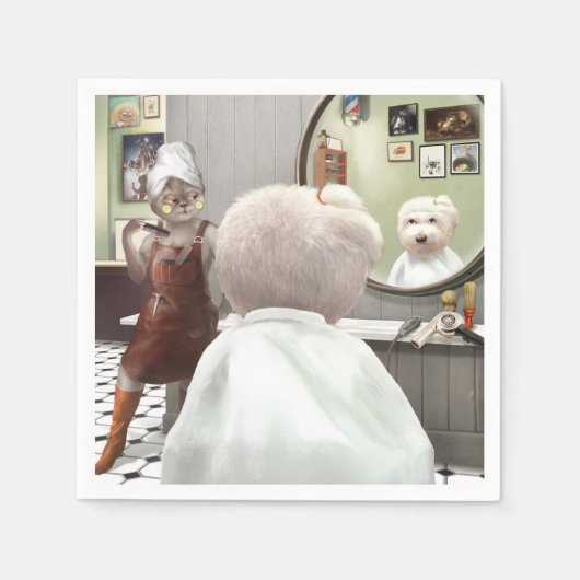 Whimsical Pet Barber Shop Servet (Voorkant)