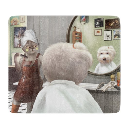 Whimsical Pet Barber Shop Snijplank (Voorkant)