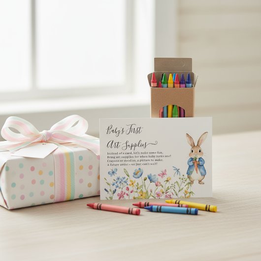 Whimsical Peter Rabbit Baby’s First Art Supplies   Informatiekaartje