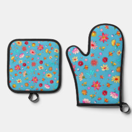 Whimsical Pettit Bloemen Ovenwant & Pannenlap Set