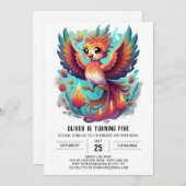 Whimsical Phoenix Dreamscape Verjaardag Kaart (Voorkant / Achterkant)