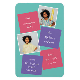Whimsical Photo Afstuderen Invitation Lavender Magneet