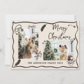 Whimsical Photo Doodle Christmas Feestdagenkaart (Voorkant)