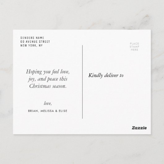 whimsical photomerry briefkaart voor kerstmis (Achterkant)