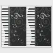 Whimsical Piano en Musical Notes Cadeaupapier (Vlak)