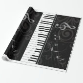 Whimsical Piano en Musical Notes Cadeaupapier (Uitgerold)