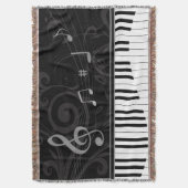 Whimsical Piano en Musical Notes Deken (Voorkant Verticaal)