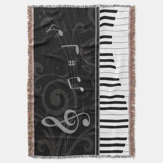 Whimsical Piano en Musical Notes Deken (Voorkant Verticaal)