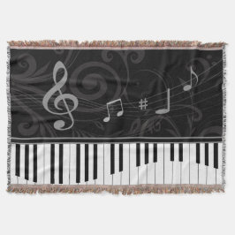 Whimsical Piano en Musical Notes Deken