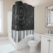 Whimsical Piano en Musical Notes Douchegordijn (In situ)