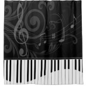 Whimsical Piano en Musical Notes Douchegordijn (Voorkant)