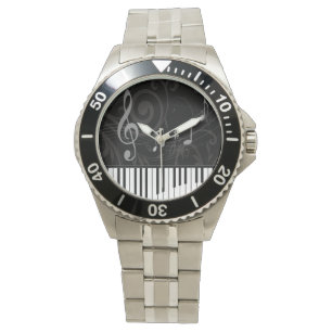 Whimsical Piano en Musical Notes Horloge