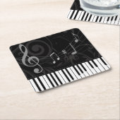 Whimsical Piano en Musical Notes Kartonnen Onderzetters (Schuin)