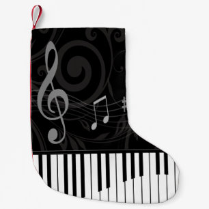 Whimsical Piano en Musical Notes Kleine Kerstsok