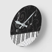 Whimsical Piano en Musical Notes Ronde Klok (Hoek)