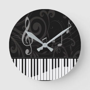 Whimsical Piano en Musical Notes Ronde Klok