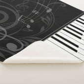 Whimsical Piano en Musical Notes Sherpa Deken (3/4)