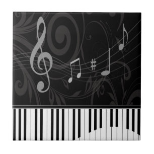 Whimsical Piano en Musical Notes Tegeltje
