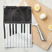 Whimsical Piano en Musical Notes Theedoek (Quarter Fold)