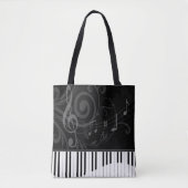 Whimsical Piano en Musical Notes Tote Bag (Voorkant)