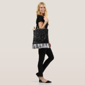 Whimsical Piano en Musical Notes Tote Bag (Op model)
