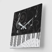 Whimsical Piano en Musical Notes Vierkante Klok (Hoek)