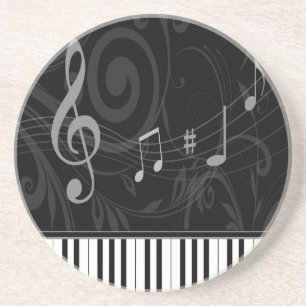 Whimsical Piano en Musical Notes Zandsteen Onderzetter