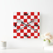 Whimsical Picnic Kitchen Wall Clock Vierkante Klok (Huis)
