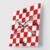 Whimsical Picnic Kitchen Wall Clock Vierkante Klok (Hoek)