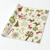 Whimsical-pictogrammen Gift Wrap Cadeaupapier (Uitgerold)