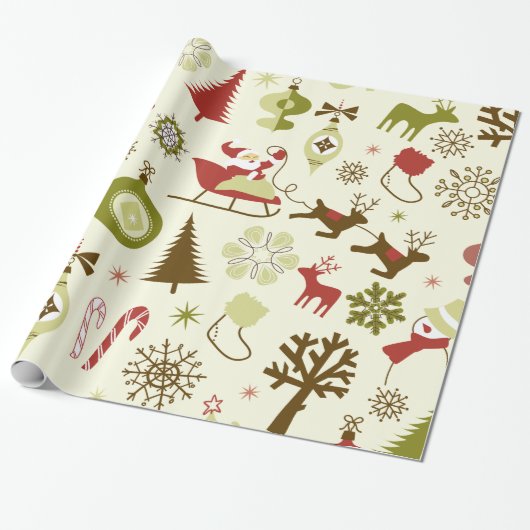Whimsical-pictogrammen Gift Wrap Cadeaupapier (Uitgerold)
