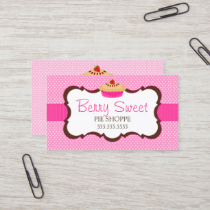 Whimsical Pie Bakery Pink Visitekaartje
