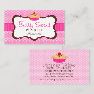 Whimsical Pie Bakery Pink Visitekaartje