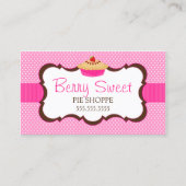 Whimsical Pie Bakery Pink Visitekaartje (Voorkant)