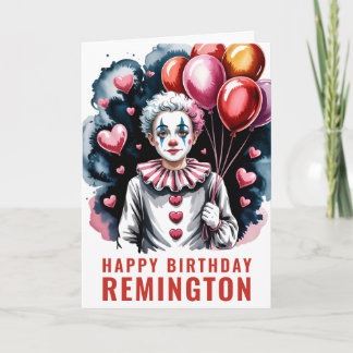 Whimsical Pierrot Birthday Clown Kaart