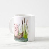 Whimsical Pig Fishing Mug Koffiemok (Voorkant links)