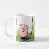 Whimsical Pig Fishing Mug Koffiemok (Links)
