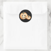 Whimsical Pimpkins Waterverf Halloween Ronde Sticker (Tas)