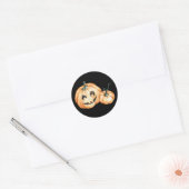 Whimsical Pimpkins Waterverf Halloween Ronde Sticker (Envelop)