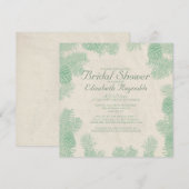 Whimsical Pine Cone Bridal Shower Invitations Kaart (Voorkant / Achterkant)