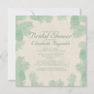Whimsical Pine Cone Bridal Shower Invitations Kaart