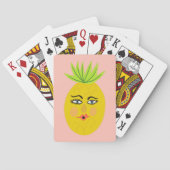 Whimsical Pineapple Funny Face CUSTOMIZE IT Pokerkaarten (Achterkant)