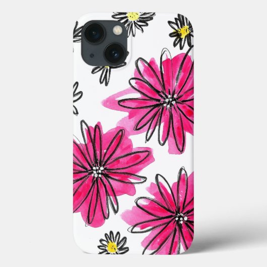 Whimsical Pink and White Flowers Case-Mate iPhone Case (Achterkant)