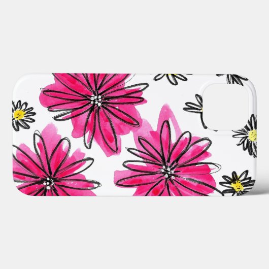 Whimsical Pink and White Flowers Case-Mate iPhone Case (Achterkant (horizontaal))