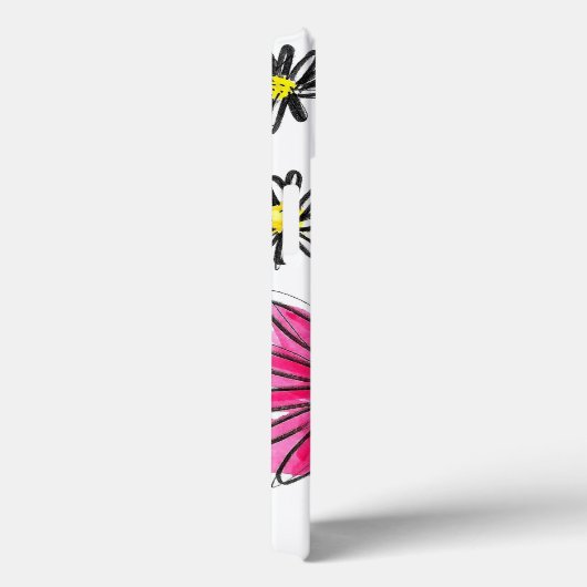 Whimsical Pink and White Flowers Case-Mate iPhone Case (Achterkant / Rechts)
