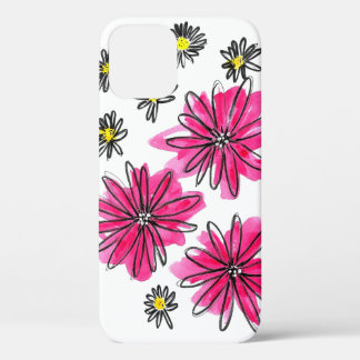 Whimsical Pink and White Flowers Case-Mate iPhone Case
