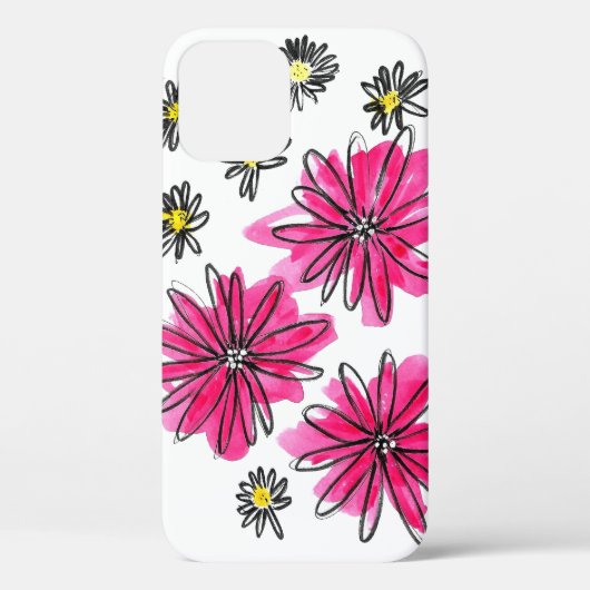 Whimsical Pink and White Flowers Case-Mate iPhone Case (Achterkant)