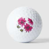 Whimsical Pink and White Flowers Golfballen (Voorkant)